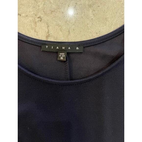 Tiana B. Navy Blue Flutter Sleeve Dress – Size 16 - Picture 5 of 8